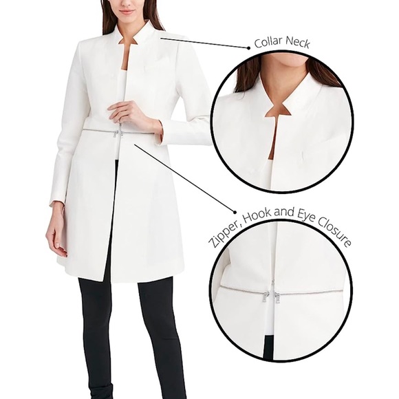 BCBGMAXAZRIA Women's Arelia Silk Blend A Line Jacket Preowned XXS - Picture 8 of 13